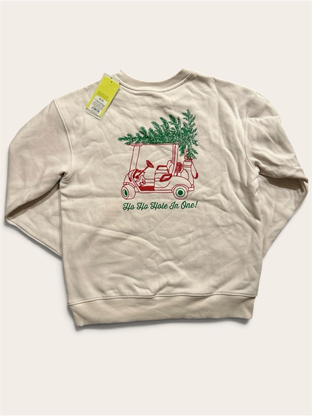All In Motion White Sweatshirt with Red Golf Cart & Green Pine Graphic